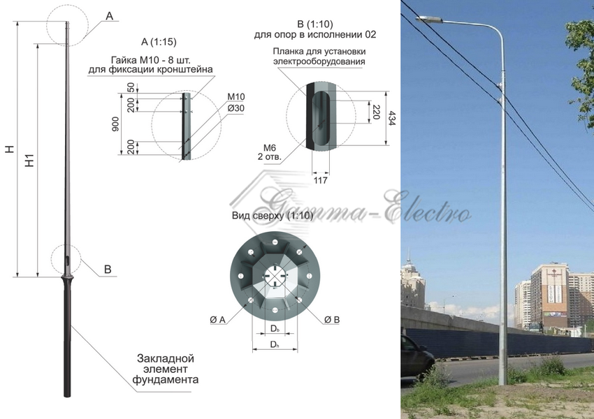 Опора ОГС-1,0-9,0-ц