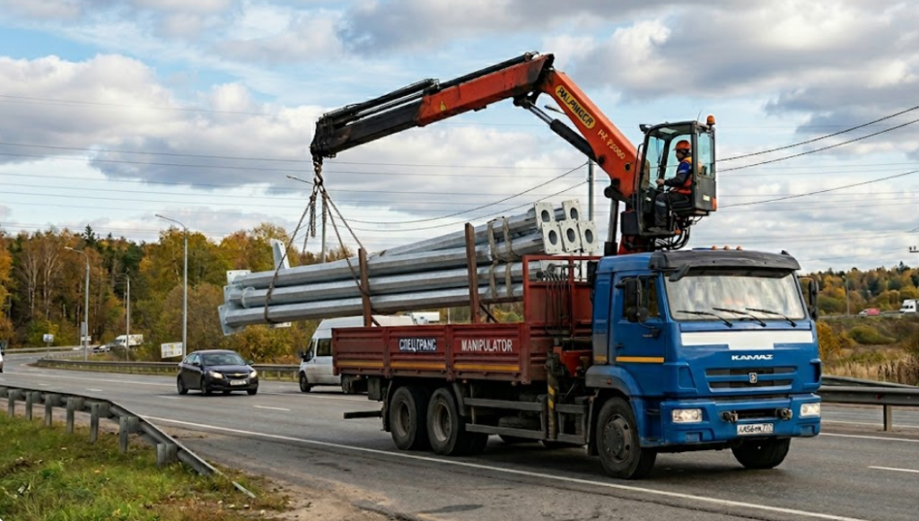 Для перевозки, погрузки и выгрузки опор часто используют манипуляторы.png