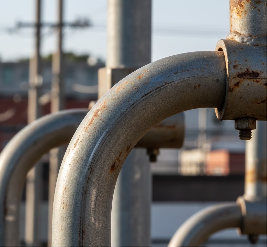 Ржавчина на кронштейнах опор, вызванная низким качеством цинкования.jpg