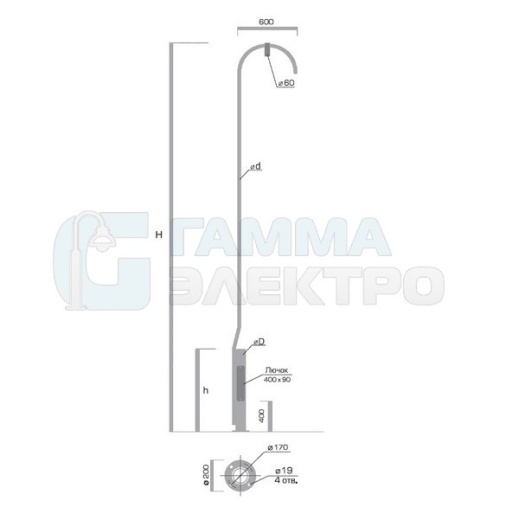 Опора декоративная "Гольф" G40