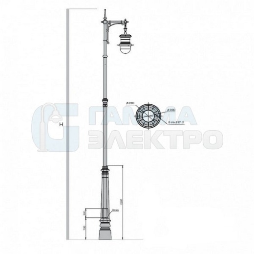 Опора декоративная с элементами чугунного литья "Балчуг" BAL