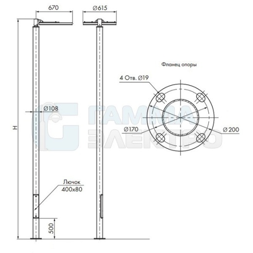 Светодиодная система уличного освещения "Рондо" RON 1/2