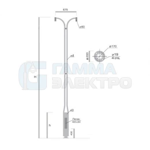 Опора декоративная "Сквер" SKV40
