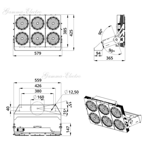 Прожектор Плазма 600 D 5000К 60°