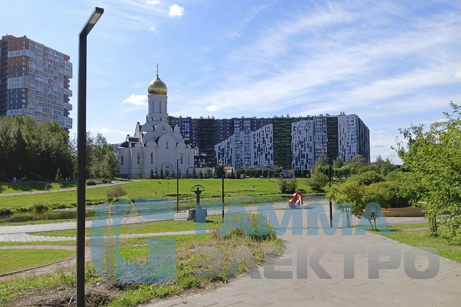 Наружное освещения в Парке «Оккервиль», Кудрово