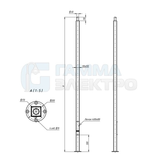 Опора декоративная "Спартак" SPK60