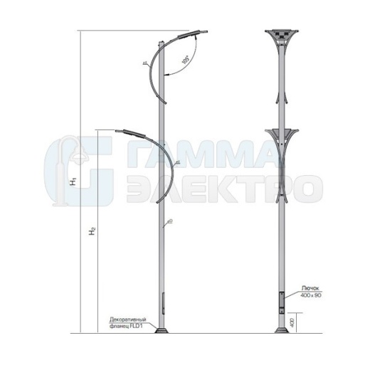 Светодиодная система уличного освещения "Парус" PRS2 60М