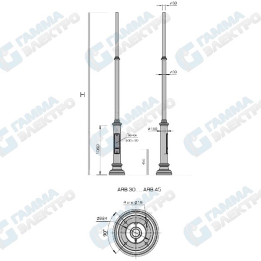 Опора декоративная "Арбат" ARB 40