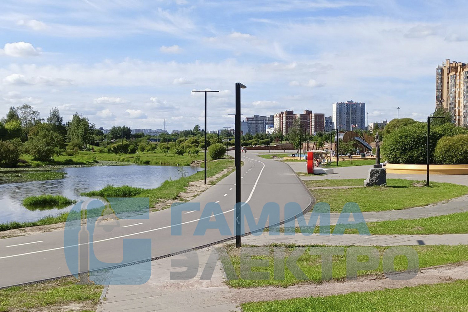 Наружное освещения в Парке «Оккервиль», Кудрово