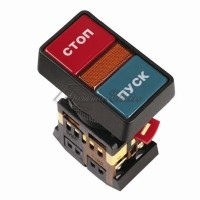 Кнопка PPBB-30N Пуск-Стоп с подсветкой неоновая 1з+1р 240В