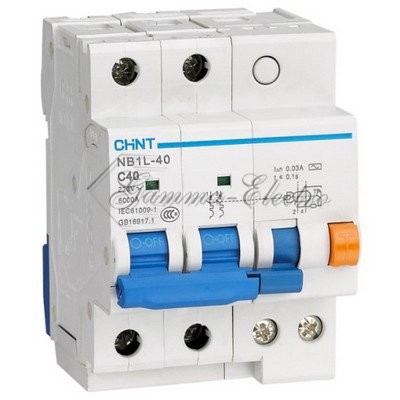 Диф. автомат NB1L-40 2P C10 30mA тип AC 6kA (R) (CHINT)