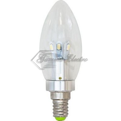 Лампа светодиодная LED 3.5вт Е14 белая хром свеча