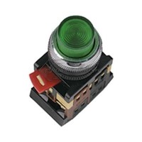 Кнопка зеленая ABLFP-22 1з+1р с подсветкой неоновая 240В