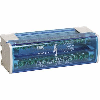 Шины на DIN-рейку в корпусе (кросс-модуль) L+PEN 2х15
