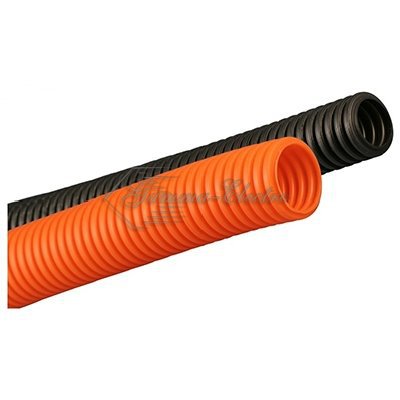 Труба гофрированная ПНД 40 мм с протяжкой тяжелая оранжевая (20м)