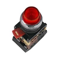 Кнопка красная ABLFP-22 1з+1р с подсветкой неоновая 240В