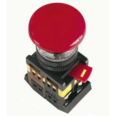 Кнопка красная AEA-22 Гриб без подсветки 1з+1р 240В