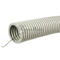 Труба гофрированная ПВХ 25 мм с протяжкой легкая серая (50м)