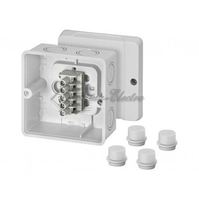 Коробка клеммная 98х98х61мм IP55/IP65 наружная серая D 9045