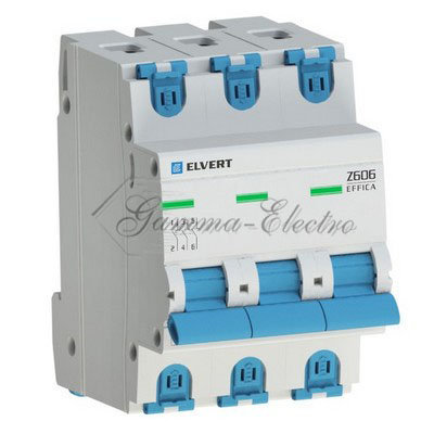 Автоматические выключатель Z606 3Р C10 6кА ELVERT
