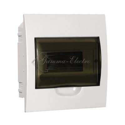 Щит распределительный встраиваемый ЩРв-П-8 IP40 пластиковый белый прозрачная дверь