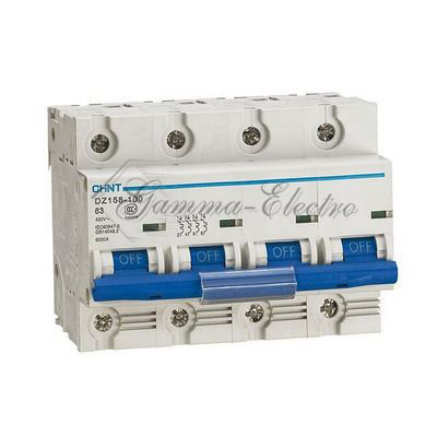 Автоматический выключатель DZ158 4P 80A 10kA х-ка (8-12In) (R) (CHINT)