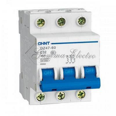 Автоматический выключатель DZ47-60 3P 1A 4.5kA х-ка C (CHINT)